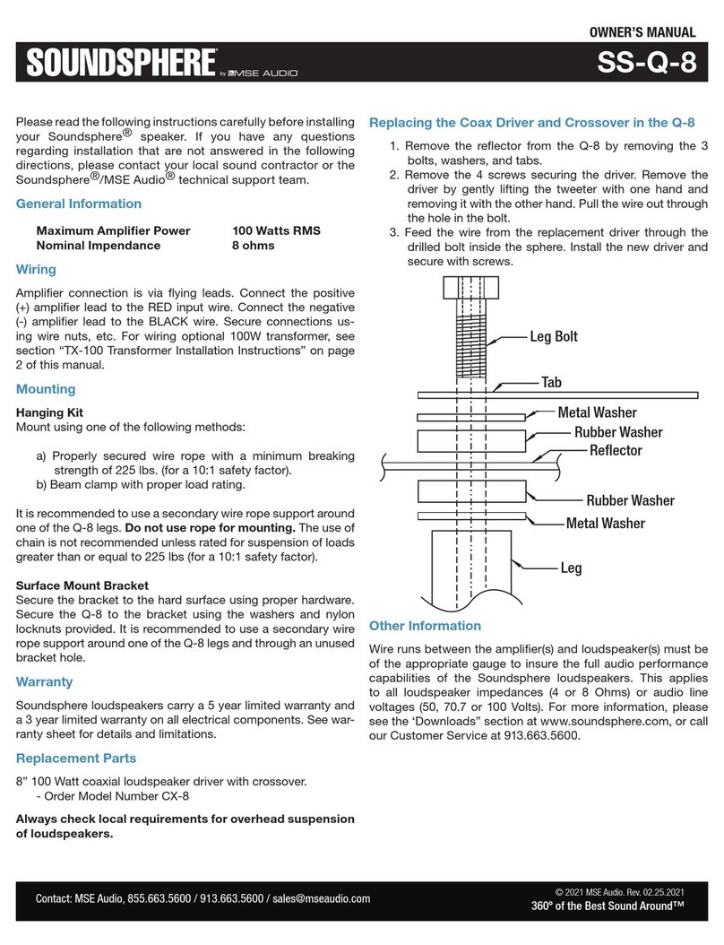 MSE Audio SOUNDSPHERE SS-Q-8 User manual