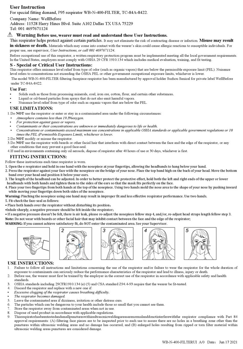 NIOSH WB-N-400-FILTER Installation instructions