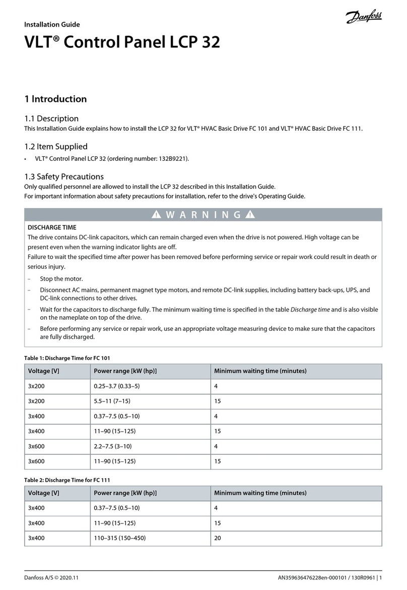 Danfoss VLT LCP 32 installation guide