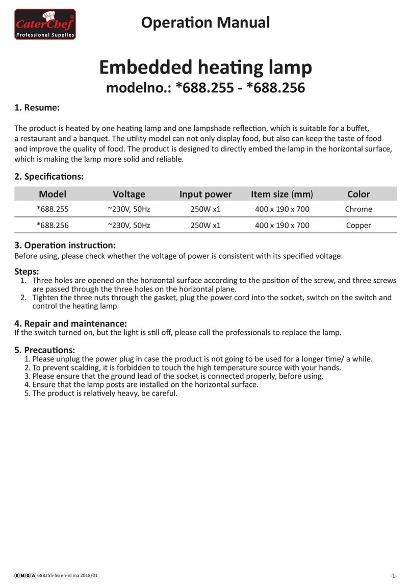 Cater Chef 688.255 Operation manual Cater Chef 688.255 Operation manual