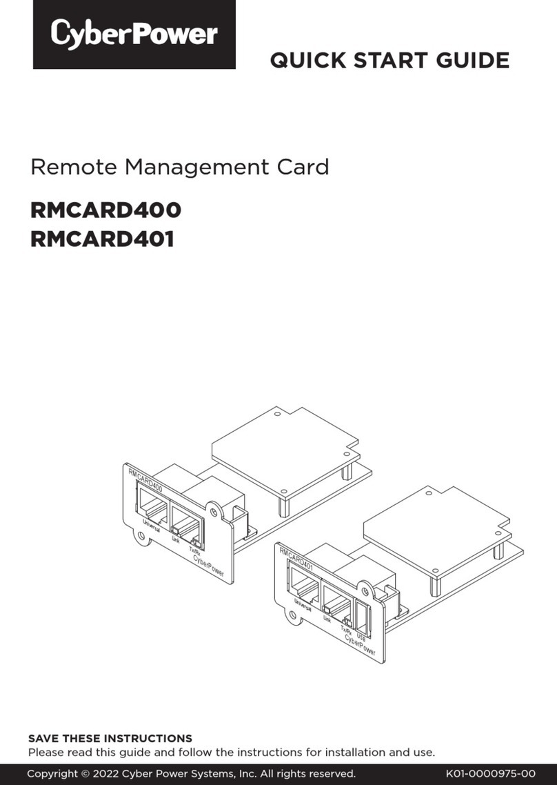 CyberPower RMCARD400 quick start guide