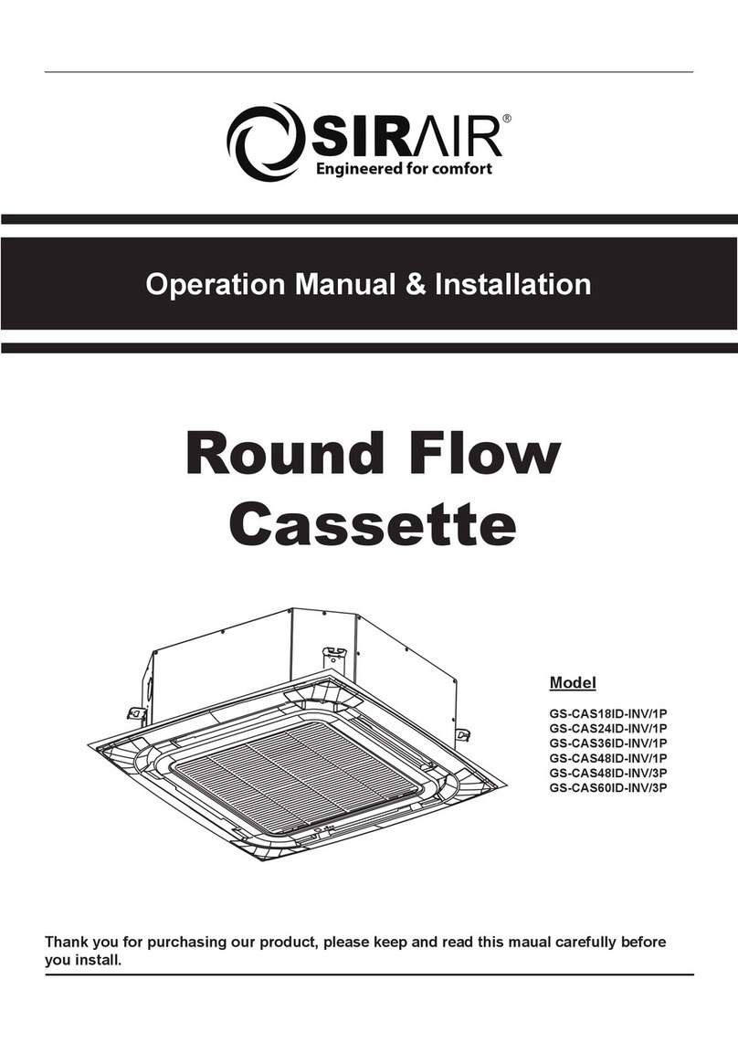 SIRAIR GS-CAS18ID-INV/1P Operation manual & installation manual
