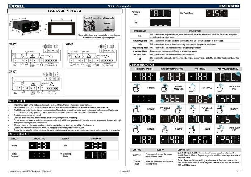 Emerson DIXELL XR60T User manual