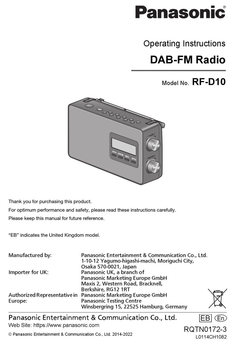 Panasonic RF-D10 operating instructions