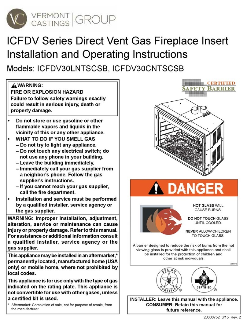 Vermont Castings Group ICFDV Series Installation and operating instructions Vermont Castings Group ICFDV Series Installation and operating instructions