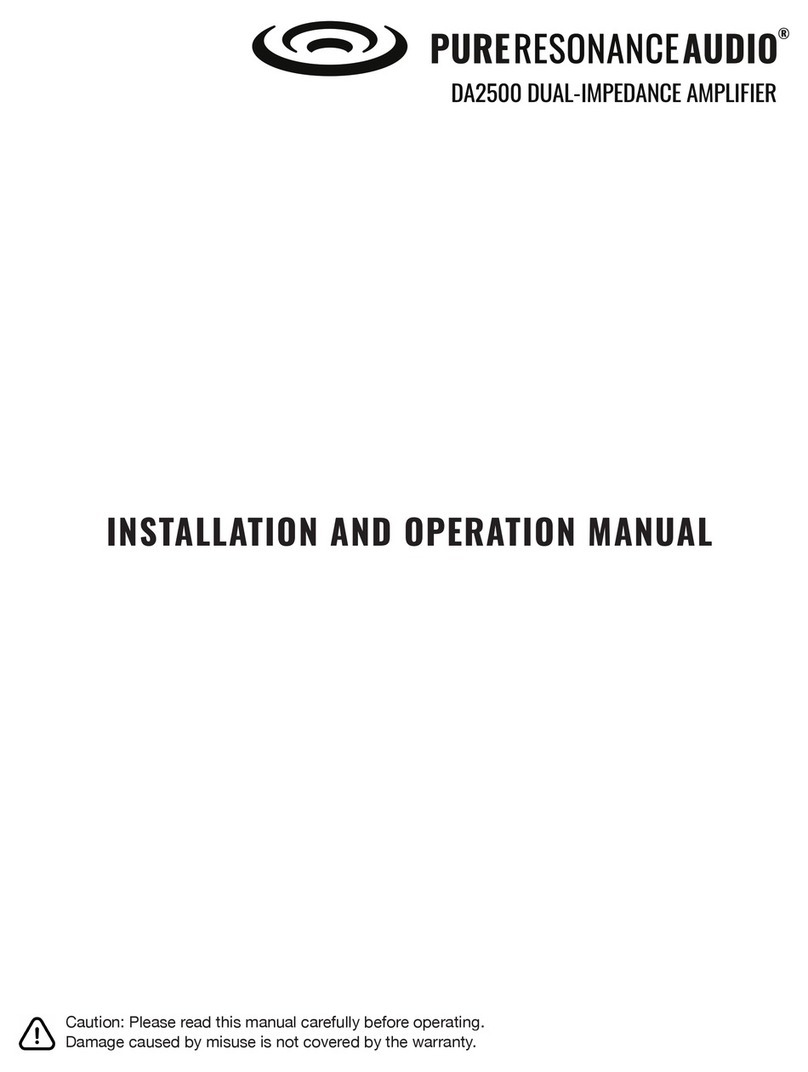 Pure Resonance Audio DA2500 Installation and operation manual