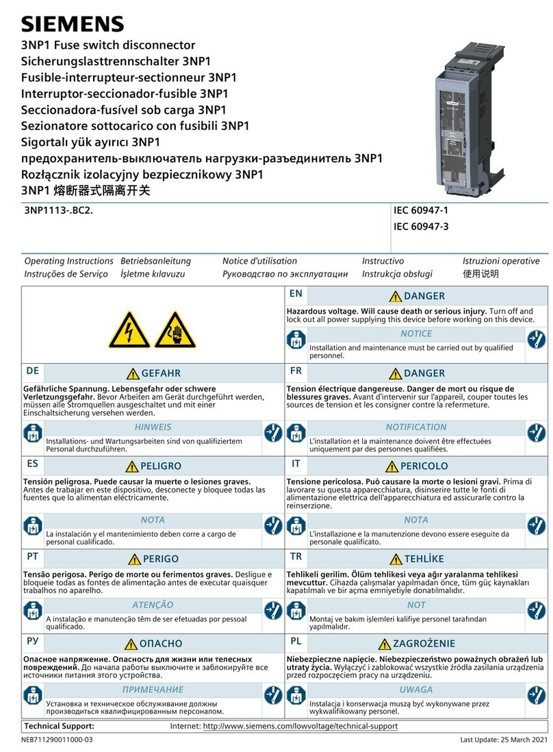 Siemens 3NP1 Series User manual