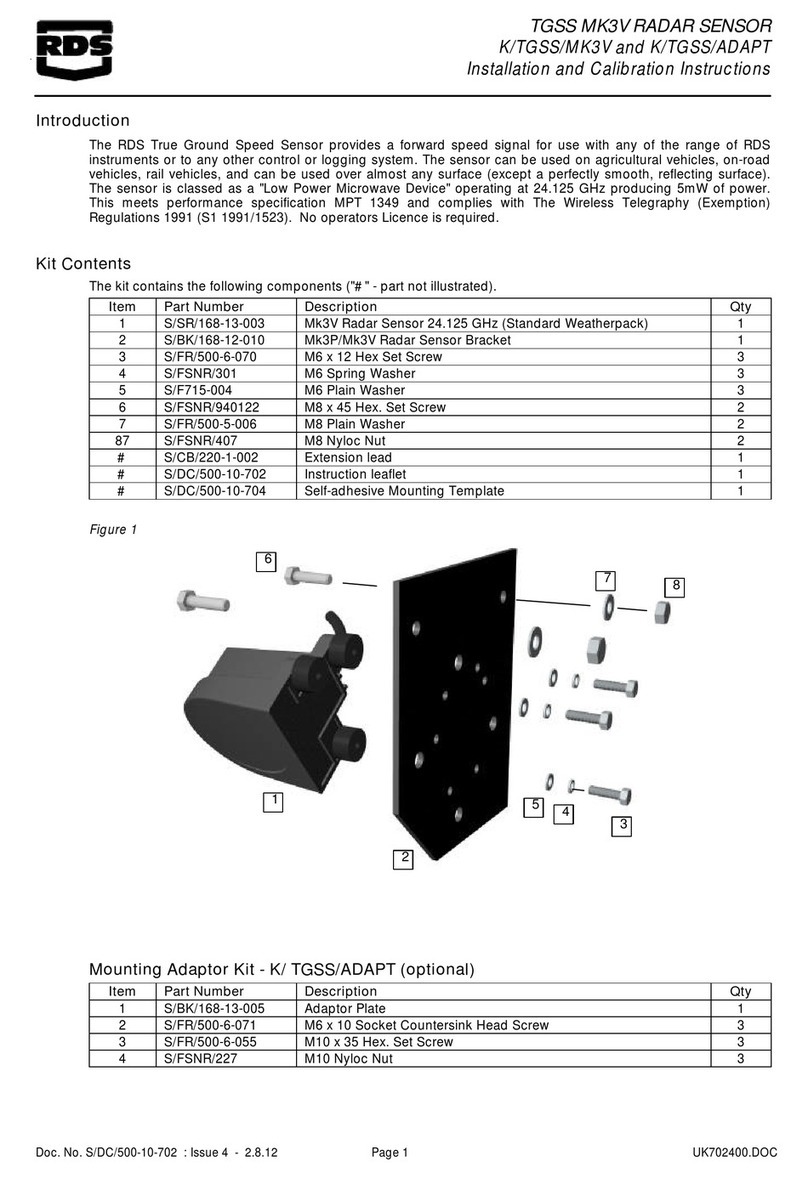 RDS TGSS MK3V Operation, Installation and Calibration Instructions