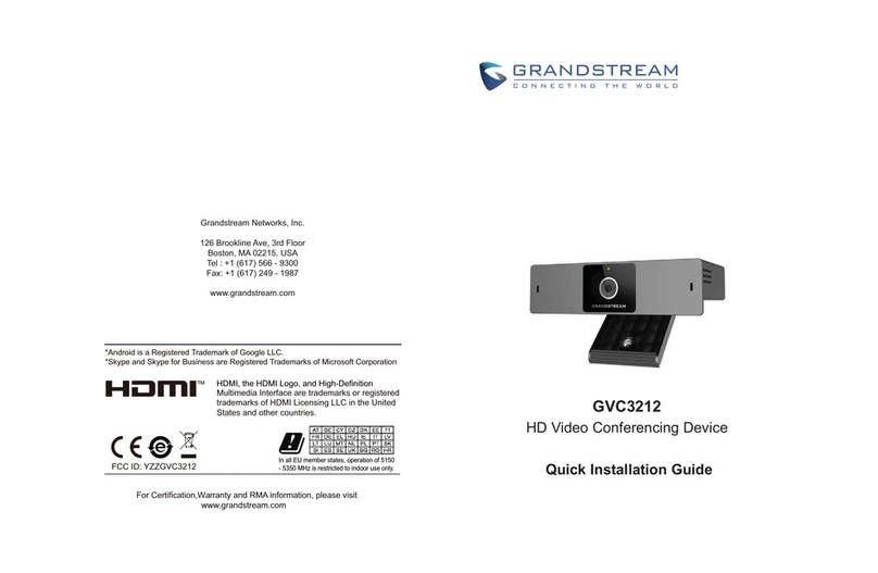 Grandstream Networks GVC3212 Quick installation guide