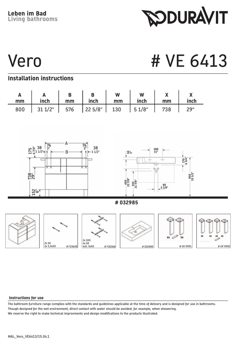 DURAVIT Vero VE 6413 User manual DURAVIT Vero VE 6413 User manual