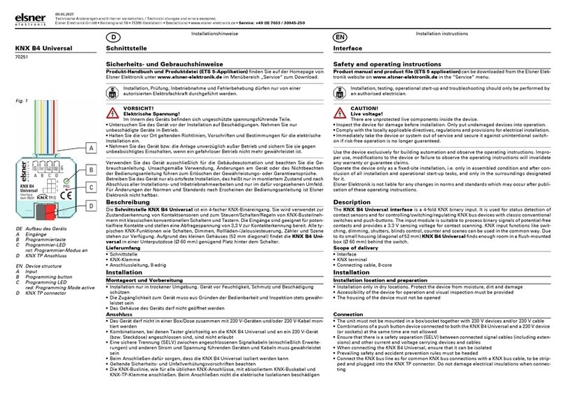 elsner elektronik KNX B4 Universal Safety and operating instructions elsner elektronik KNX B4 Universal Safety and operating instructions