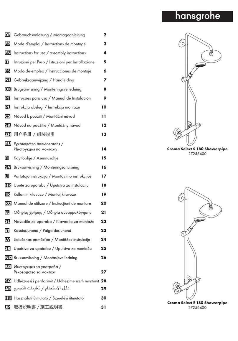 Hans Grohe Croma Select E 180 Showerpipe 27256400 Instructions for use/assembly instructions Hans Grohe Croma Select E 180 Showerpipe 27256400 Instructions for use/assembly instructions