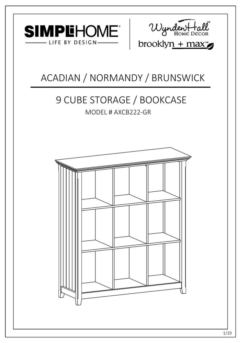 Simpli Home WyndenHall Brooklyn + Max AXCB222-GR User manual
