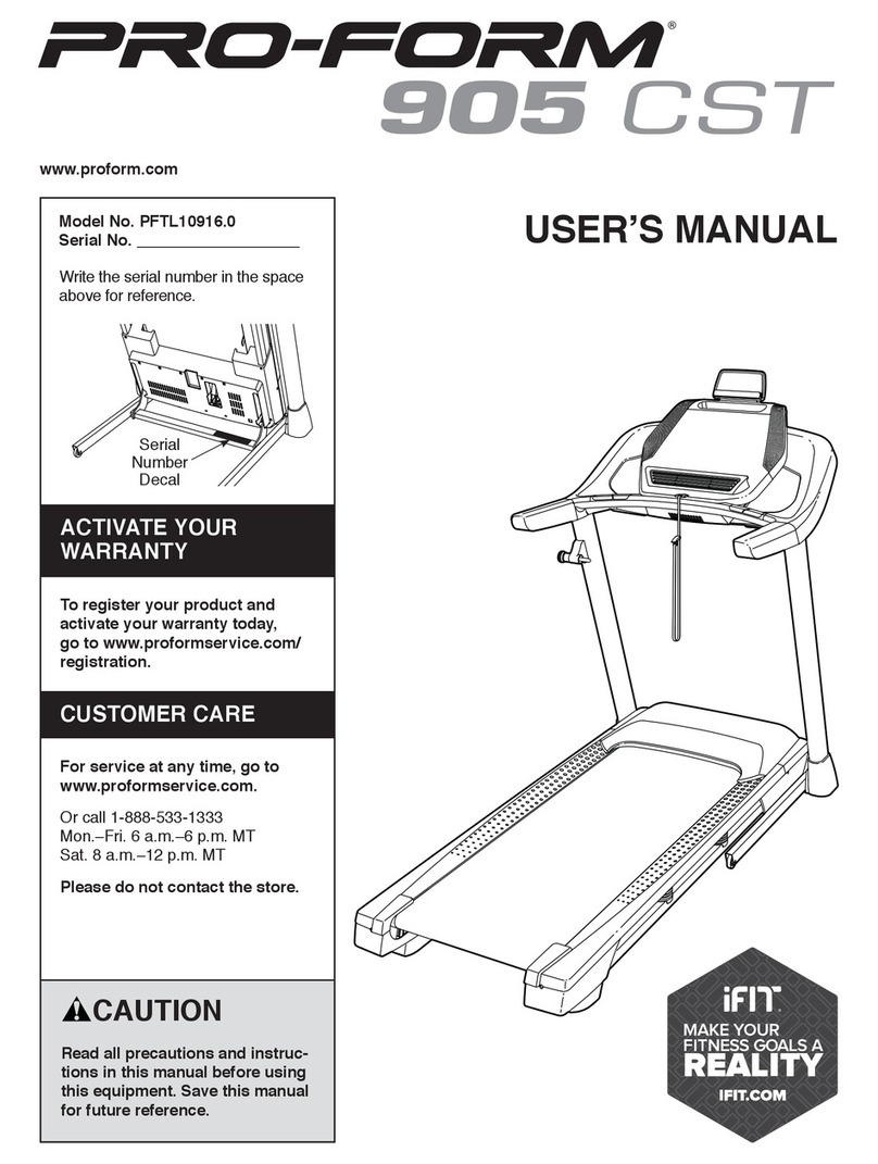 Pro-Form 905 CST User manual