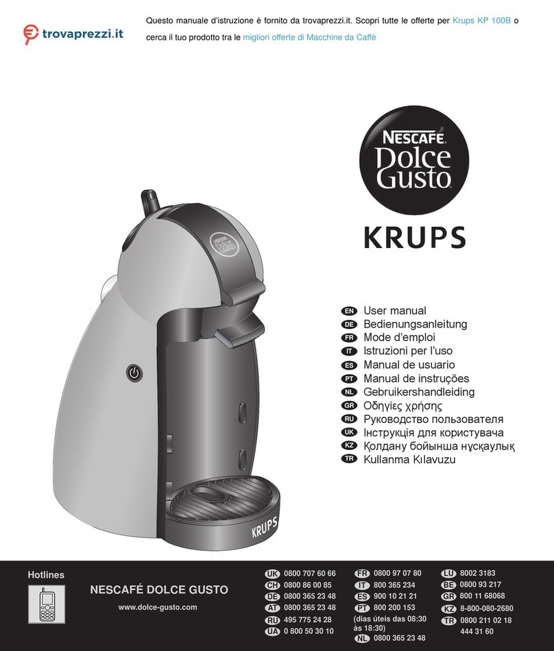 Nescafe Dolce Gusto KRUPS KP 100B User manual