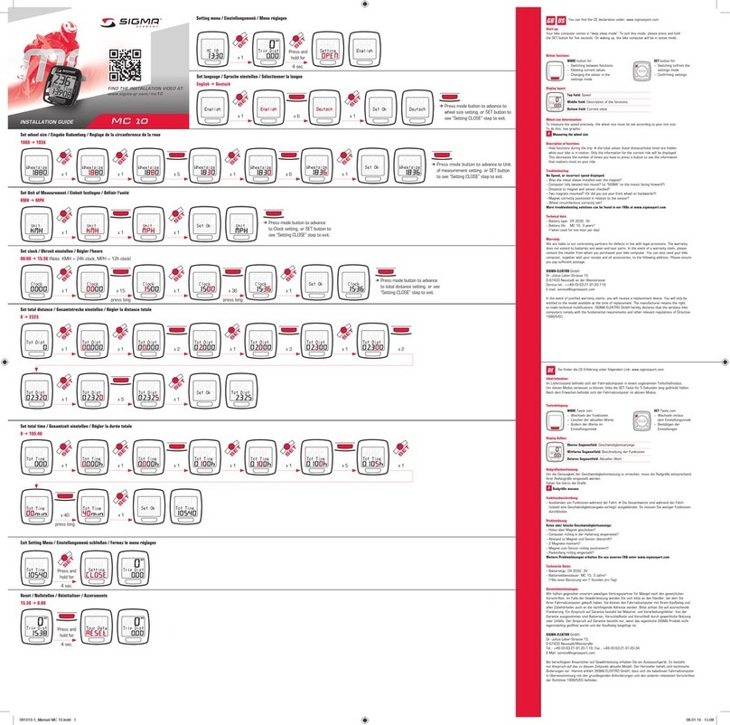 Sigma MC 10 installation guide