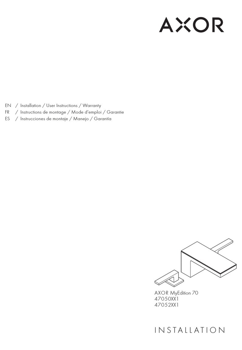 Axor MyEdition 70 47050 1 Series Installation/User Instructions/Warranty