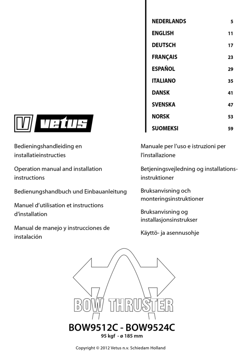 Vetus BOW9512C Operation manual and installation instructions