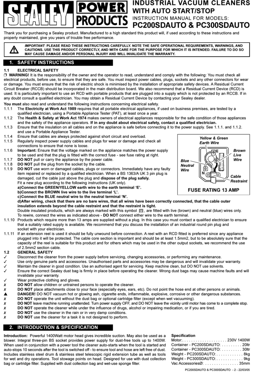 Sealey PC200SDAUTO manual