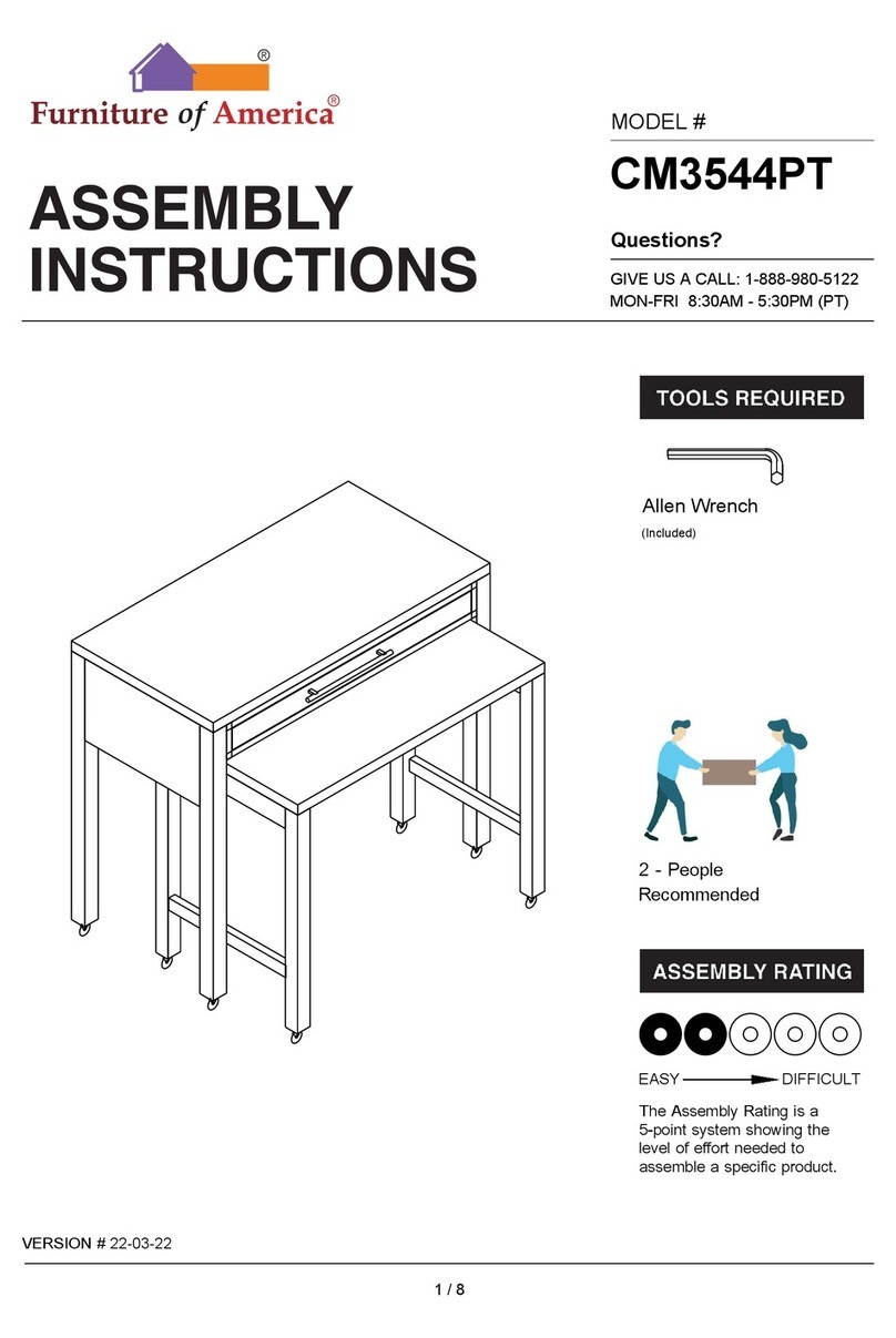 Furniture of America CM3544PT User manual Furniture of America CM3544PT User manual