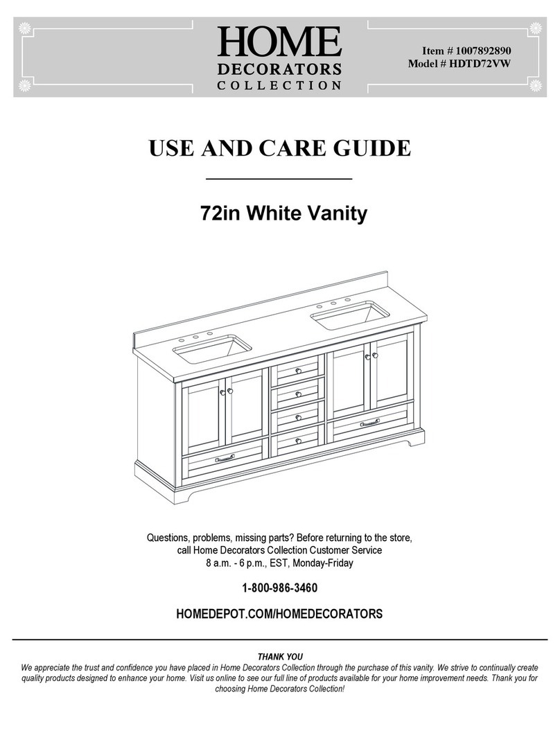 Home Decorators Collection HDTD72VW Use and care guide Home Decorators Collection HDTD72VW Use and care guide