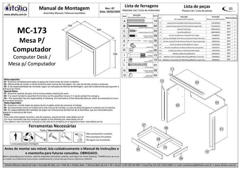 DITALIA MC-173 Assembly manual DITALIA MC-173 Assembly manual