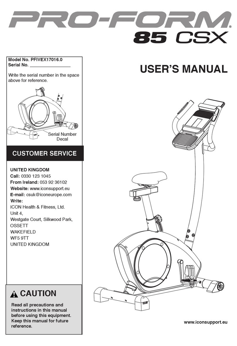 ICON Pro-Form 85 CSX User manual