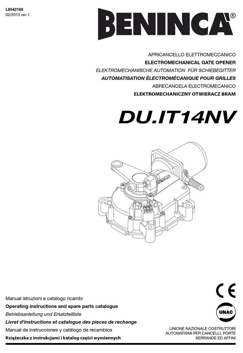 Beninca DU.IT14NV Operating instructions and spare parts catalogue