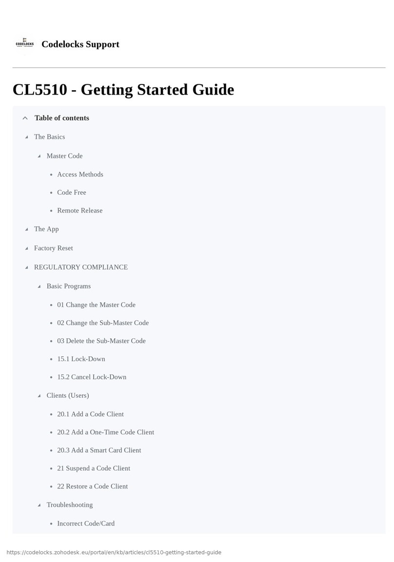 CODELOCKS CL5510 User manual