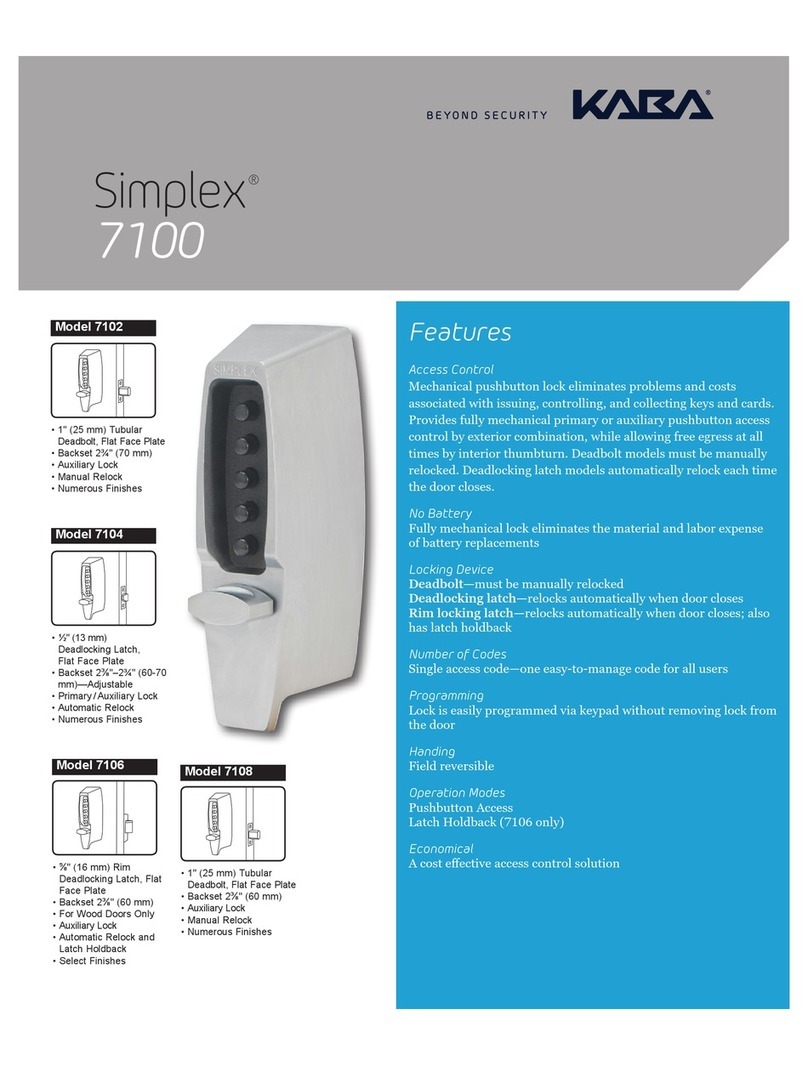 Kaba Simplex 7104 Series instructions