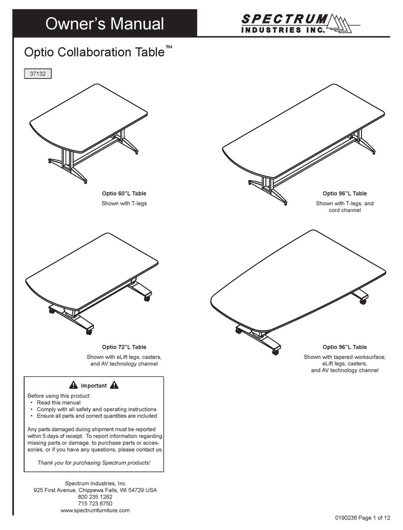 Spectrum Industries Optio Collaboration 60 L Table User manual