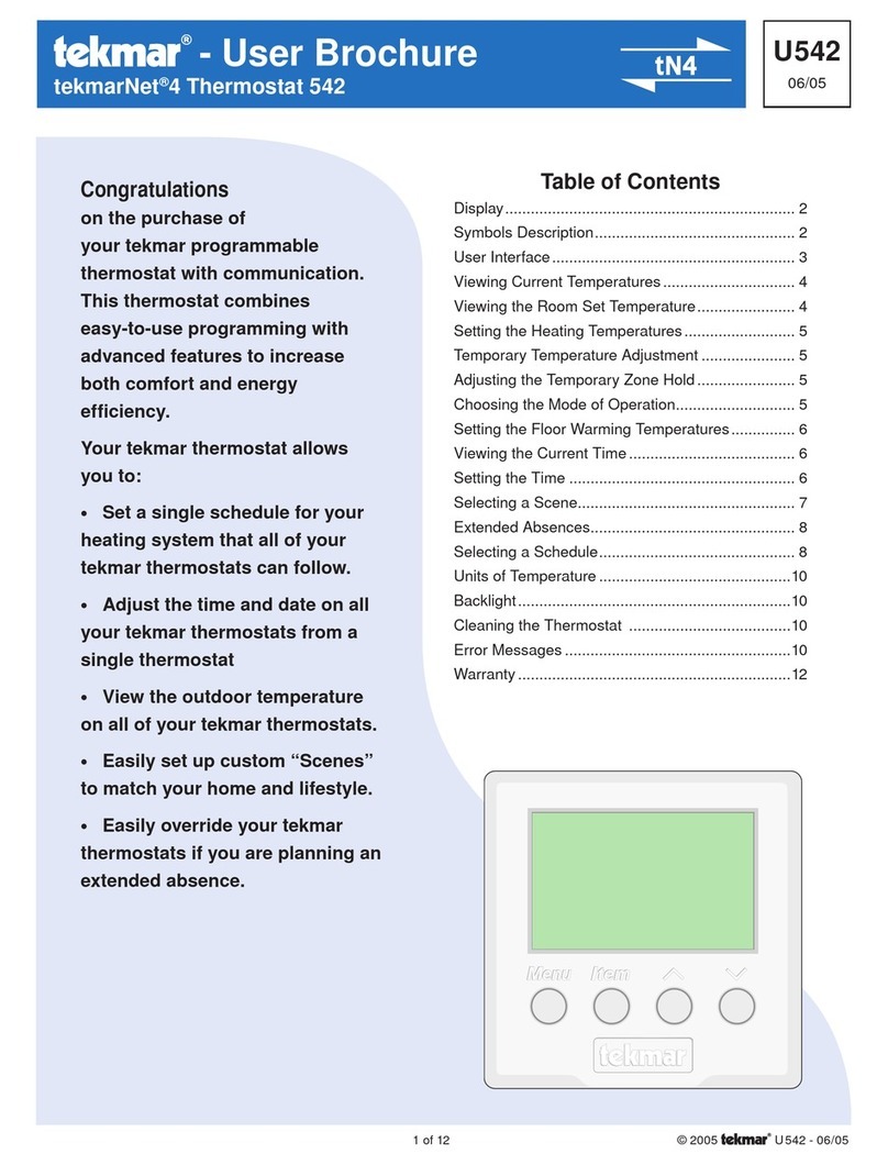 Tekmar 4 Series User brochure