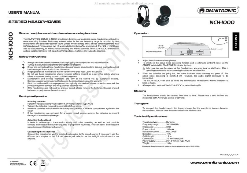 Omnitronic NCH-1000 user manual