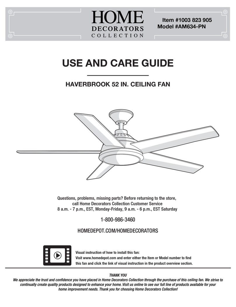 Home Decorators Collection HAVERBROOK AM634-PN Use and care guide