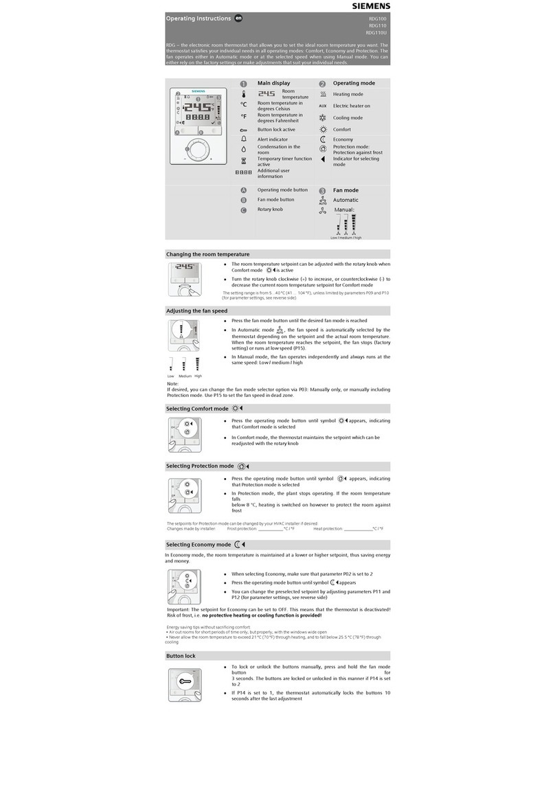 Siemens RDG110U User manual