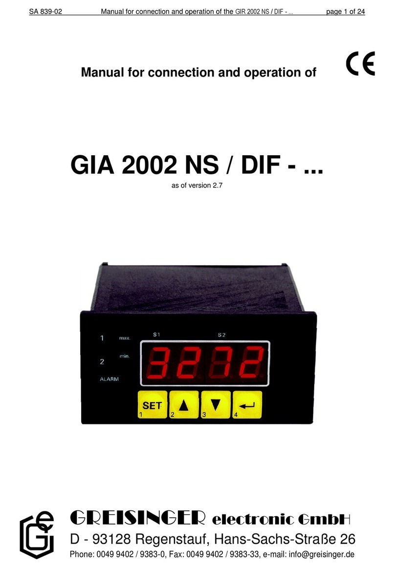 GREISINGER GIA 2002 NS/DIF Series User manual