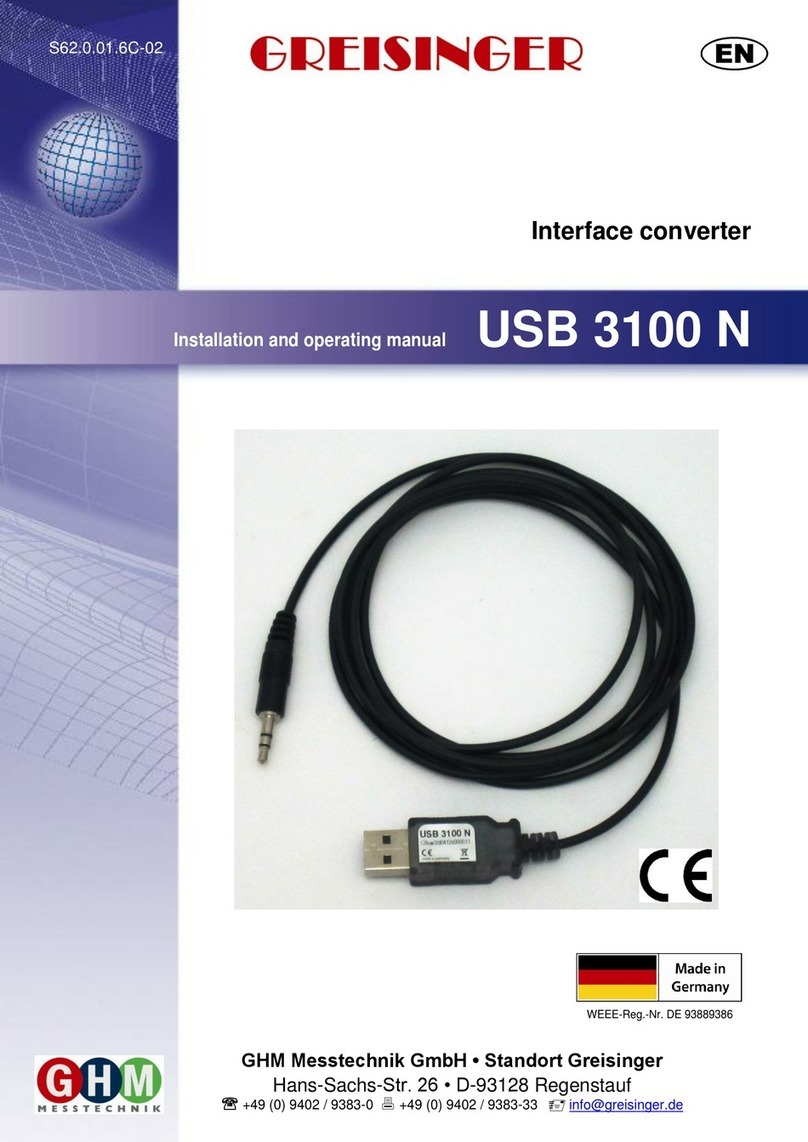 GHM Greisinger USB 3100 N Installation and operating manual