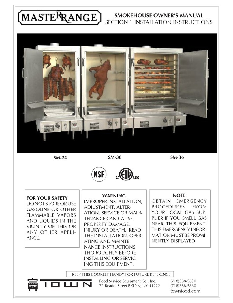 Food Service Equipment TOWN MASTERRANGE SMOKEHOUSE SM-24 owner's manual