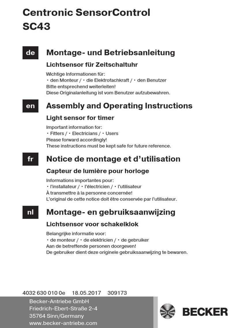 Becker Centronic SensorControl SC43 Assembly and operating instructions