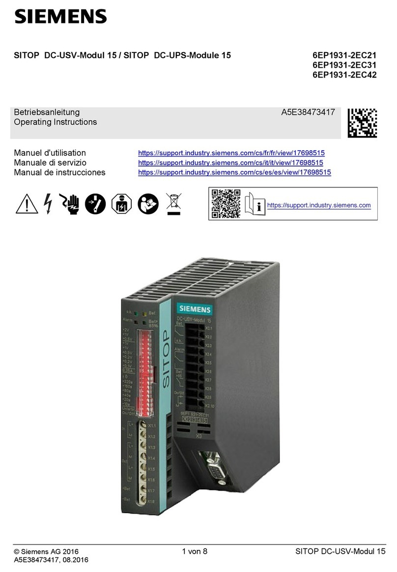 Siemens SITOP DC UPS 6EP1931-2EC21 User manual