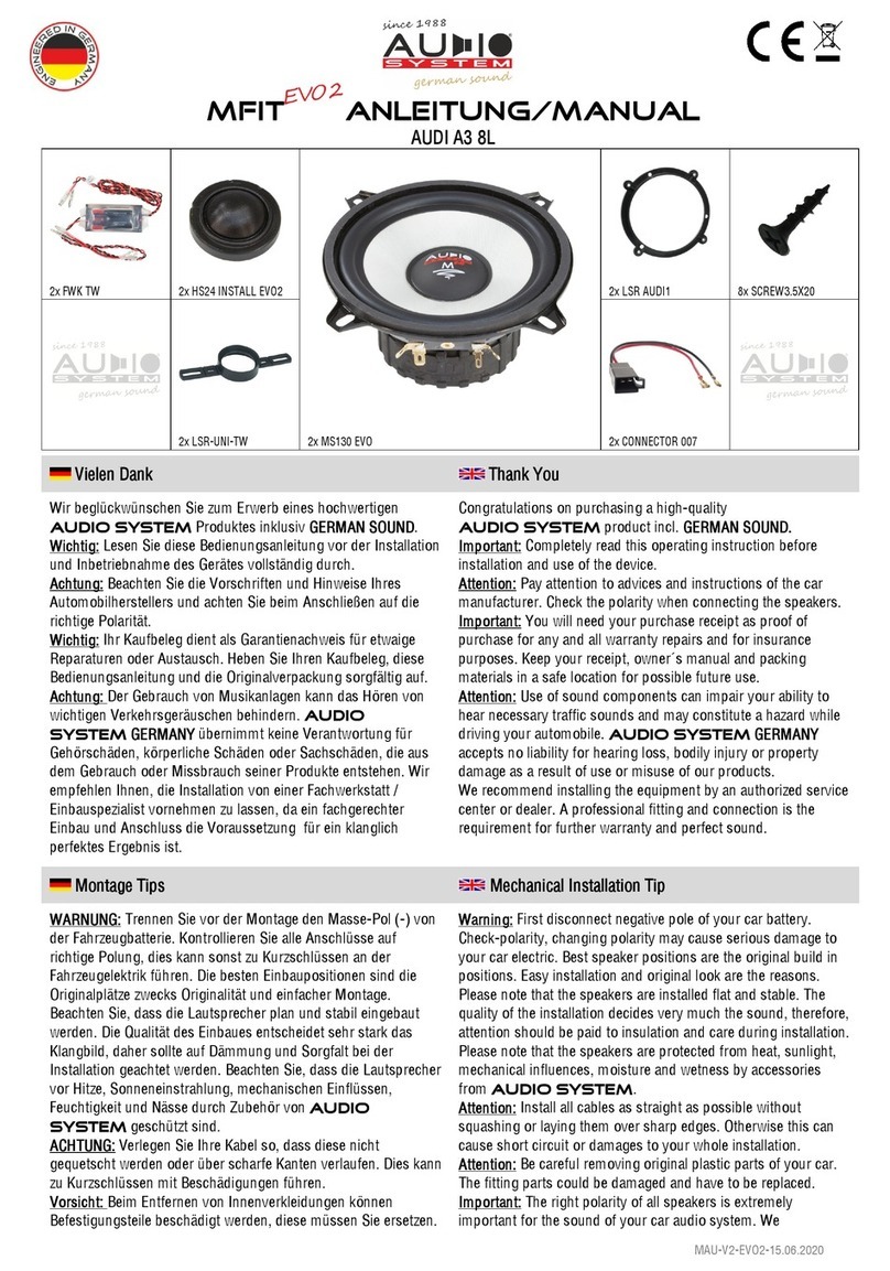 Audiosystem MFIT EVO2 manual