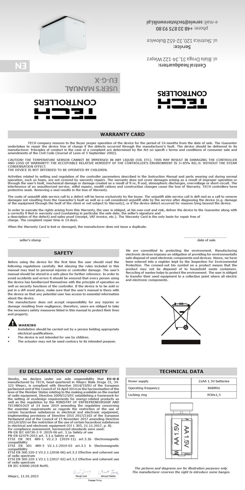 Tech Controllers EU-G-X user manual