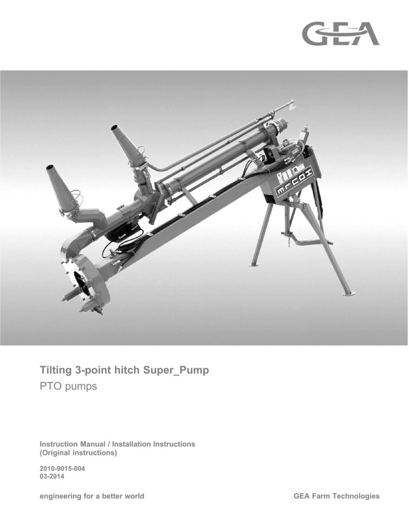 GEA Tilting 3-point hitch Super Pump Instruction manual and installation instructions