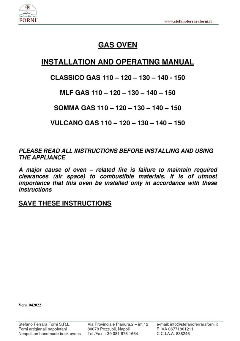 FORNI CLASSICO GAS 110 Installation and operating manual