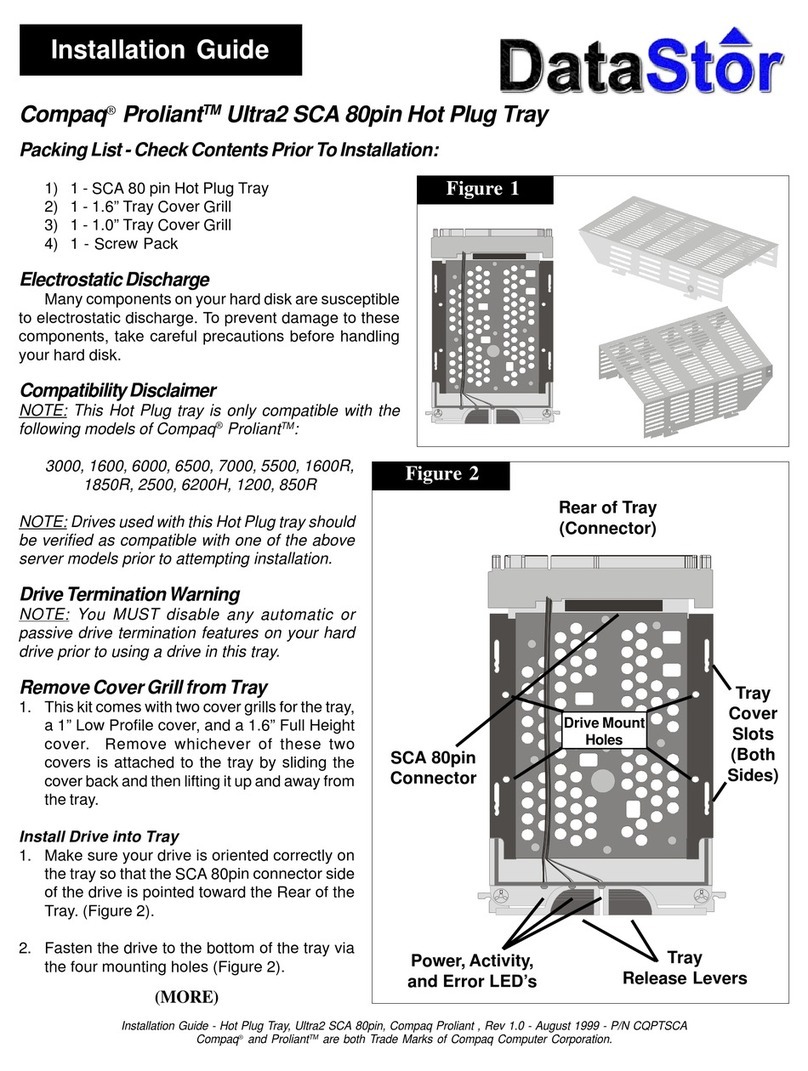 DataStor Compaq Proliant Ultra2 SCA installation guide