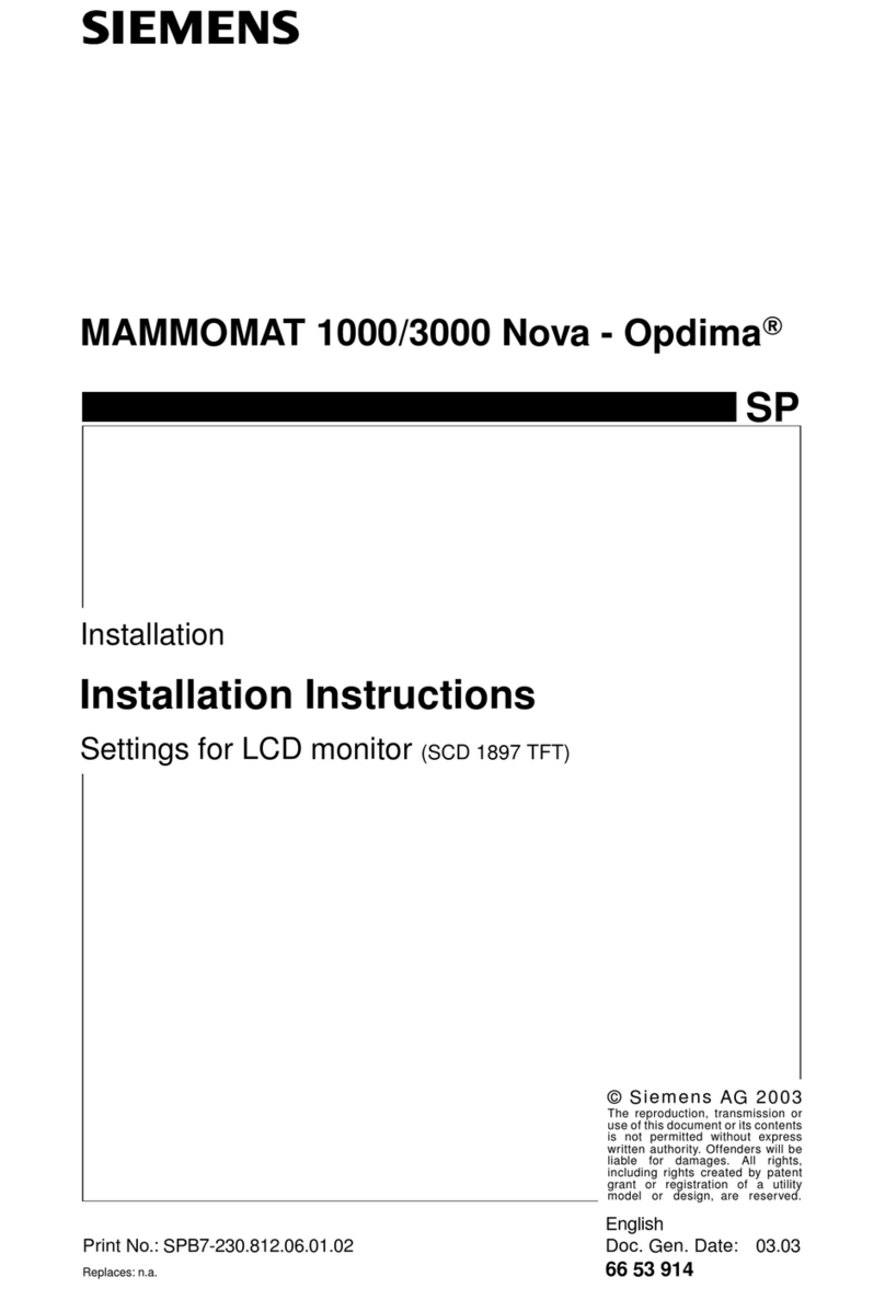Siemens MAMMOMAT 1000 Nova installation instructions