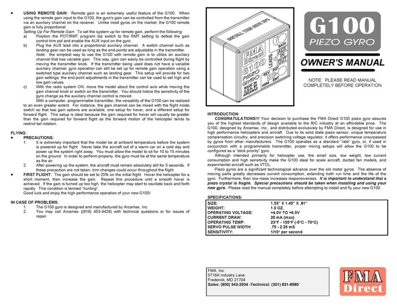 FMA Direct G100 owner's manual