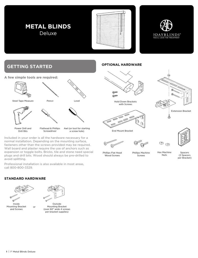 3 Day Blinds METAL BLINDS Deluxe manual