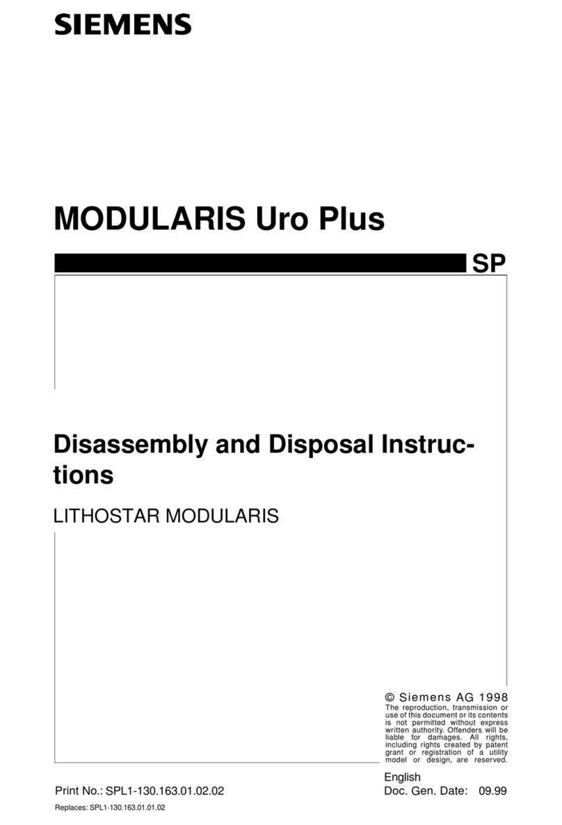 Siemens MODULARIS Uro Plus Installation instructions