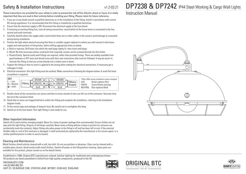 Original BTC Davey Lighting DP7238 instruction manual
